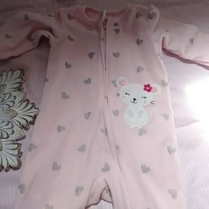 Soft glitter heart onesie
